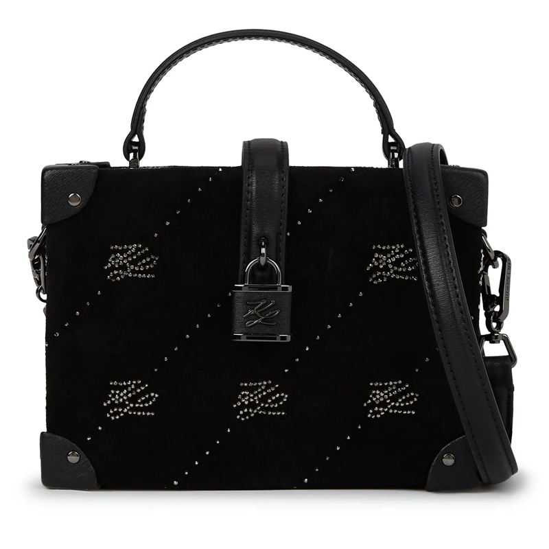Karl Lagerfeld Crossbody Bag K/Autograph Trunk Bag mit Strass und Vorhängeschlo schwarz