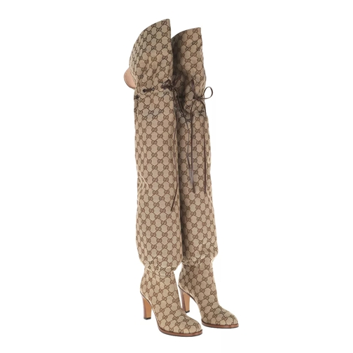 Gucci Original GG Canvas Over-The-Knee Boot Beige Stiefel