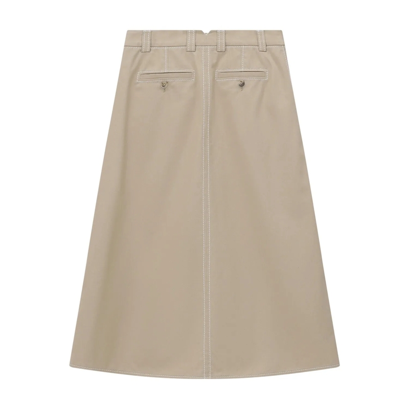 AMI Paris Maxirok Midirock aus Baumwolle braun(Image 3)