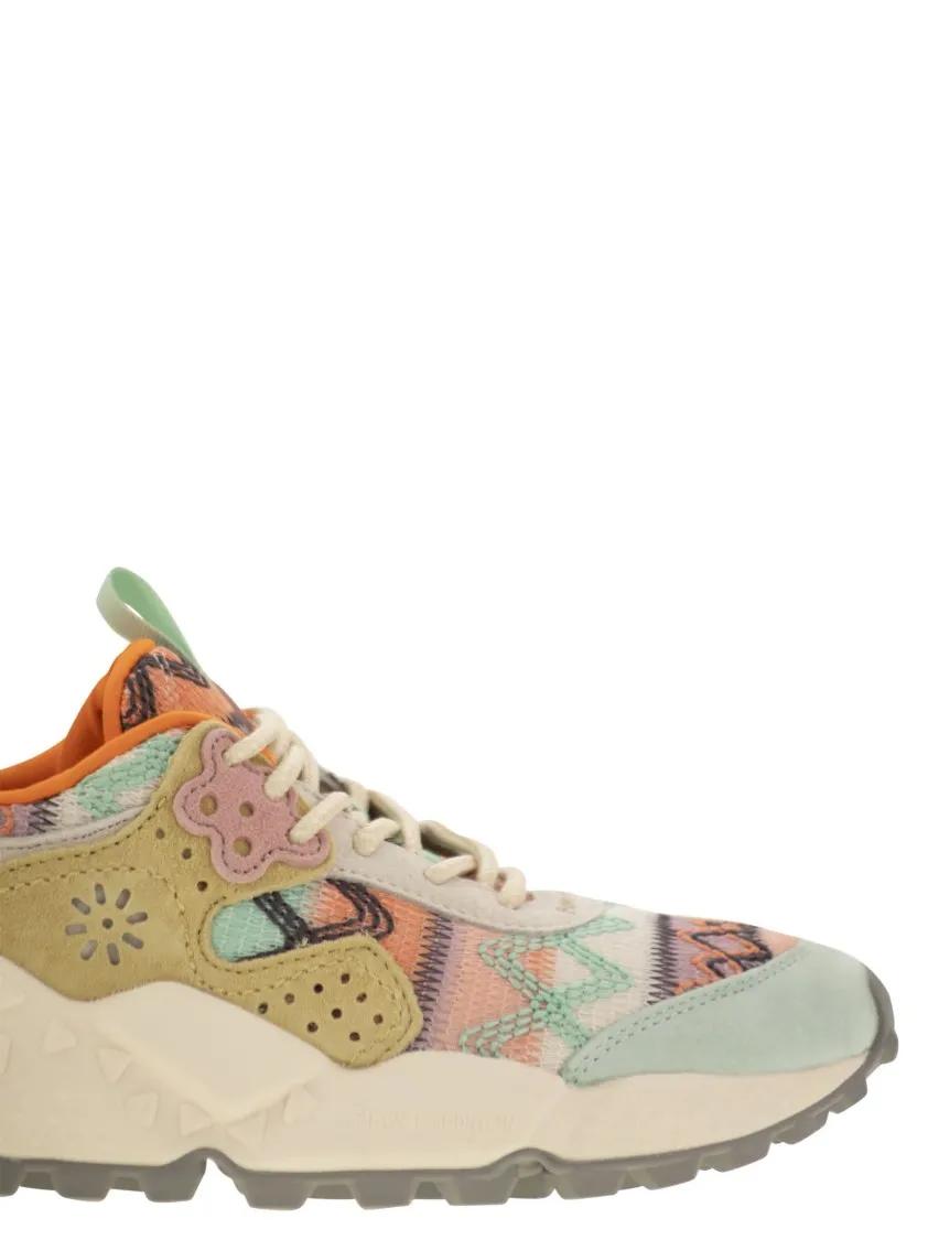 Thumbnail - Flower Mountain Low-Top Sneaker - Kotetsu - Sneakers In Suede And Technical Fabric - Gr. 39 (EU) - in Bunt - für Damen