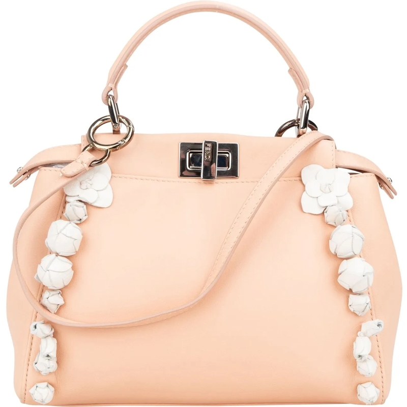 Fendi Schultertasche Fendi Nappa Leather Flowering Flower Mini Peekaboo mehrfarbig