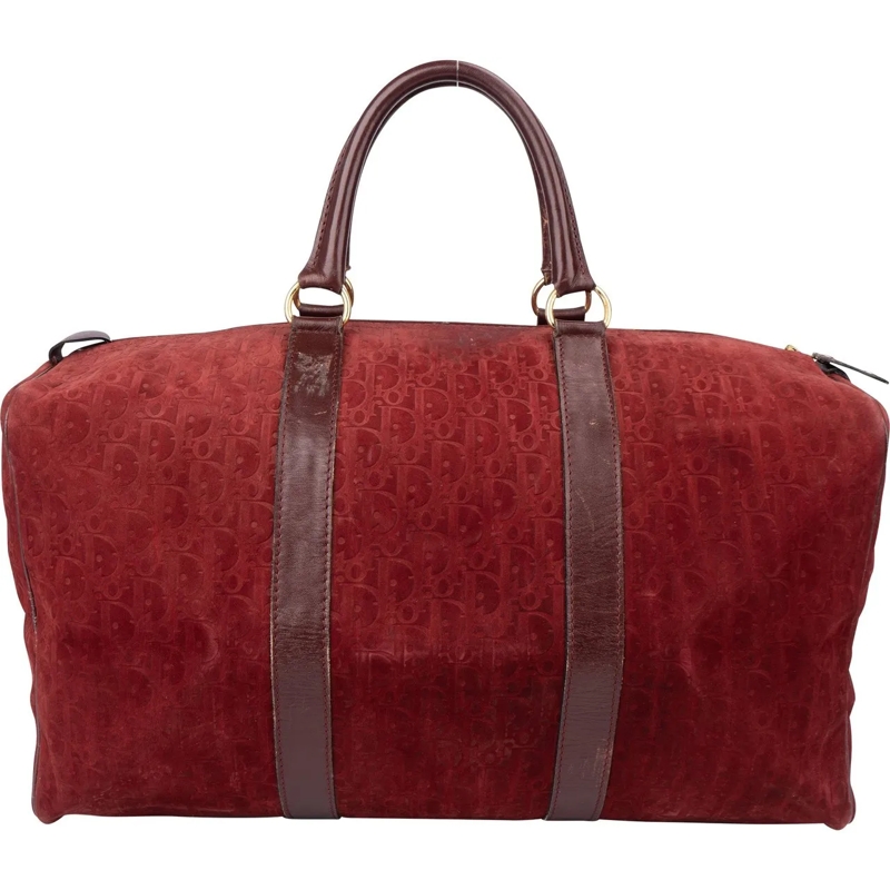 Christian Dior Schultertasche Christian Dior Suede Trotter Monogram Boston 45 We braun