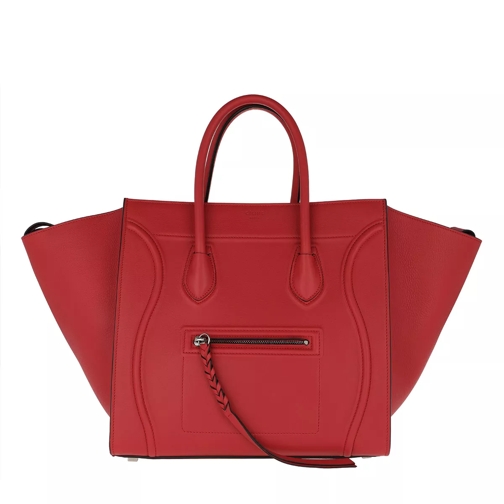 Celine Phantom Micro Luggage Bag Leather Vermillon Rymlig shoppingväska