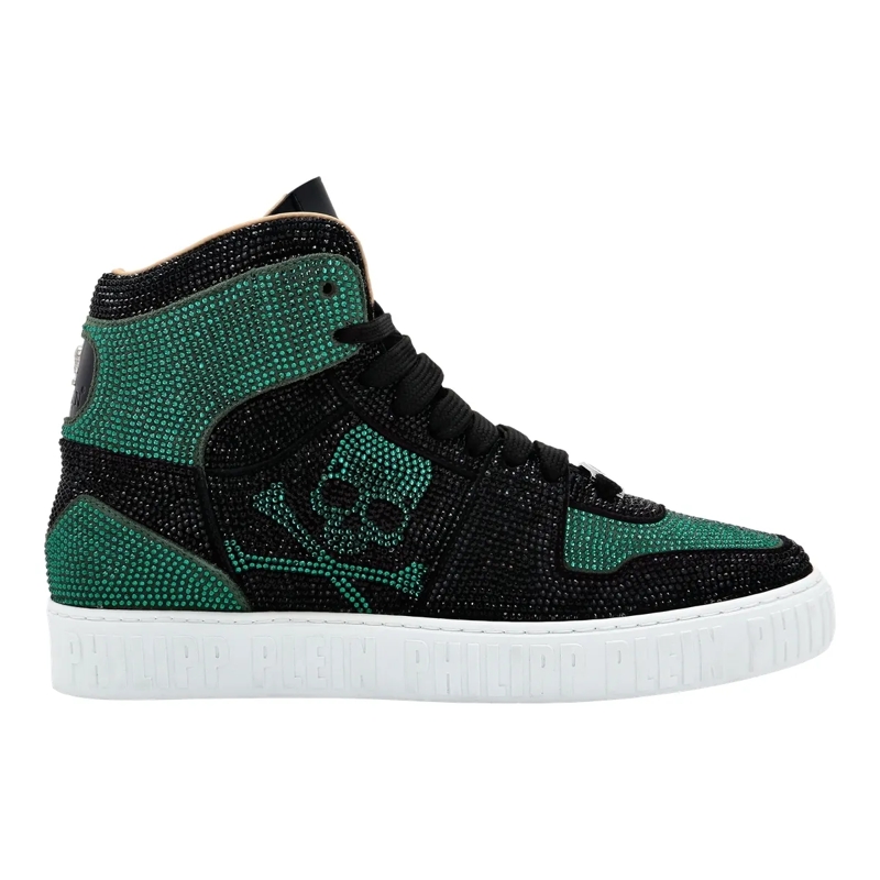 Philipp Plein Low-Top-Sneaker Hightop-Sneaker Notorious Mit Schmucksteinen grün