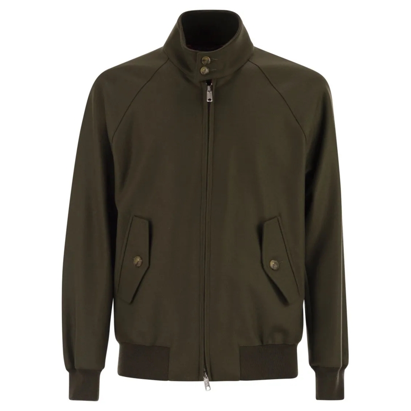 Baracuta Bomberjacke G9 Melton - Wool And Cashmere Bomber Jacket Green