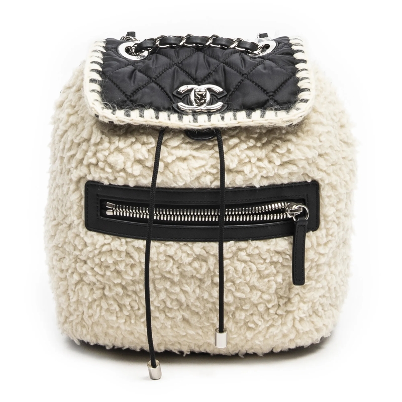 Chanel Crossbody Bag Coco Neige Flap Backpack offwhite