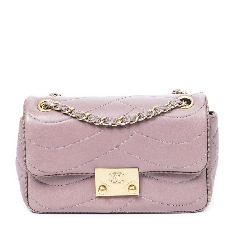 Chanel Crossbody Bag Push Lock Wave Chain Flap rosa
