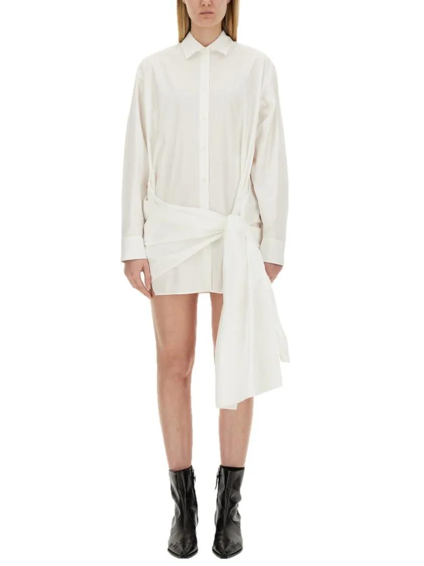 Thumbnail - MSGM - Dress With Knot - Größe 38 - weiß