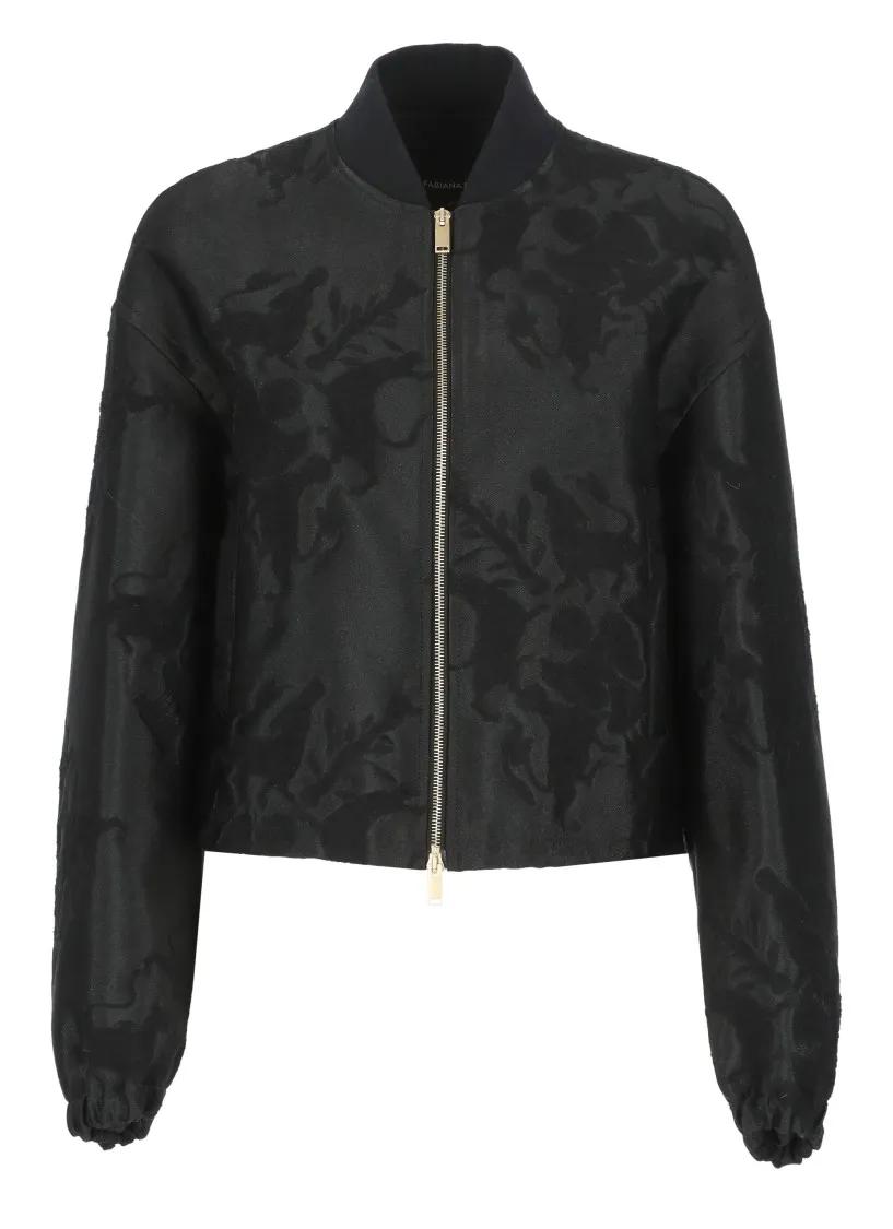 Fabiana Filippi - Black Bomber Jacket - Größe 40 - schwarz