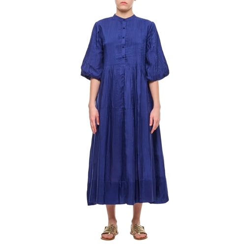 The Rose Ibiza Midi-Kleider Marine Silk Dress Blue