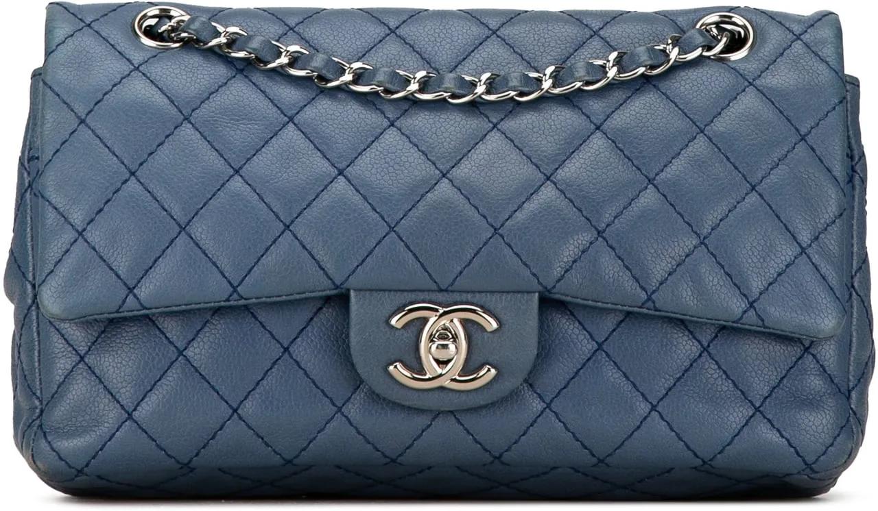Chanel Hobo Bags - Medium Classic Caviar Double Flap - Gr. unisize - in Blau - für Damen