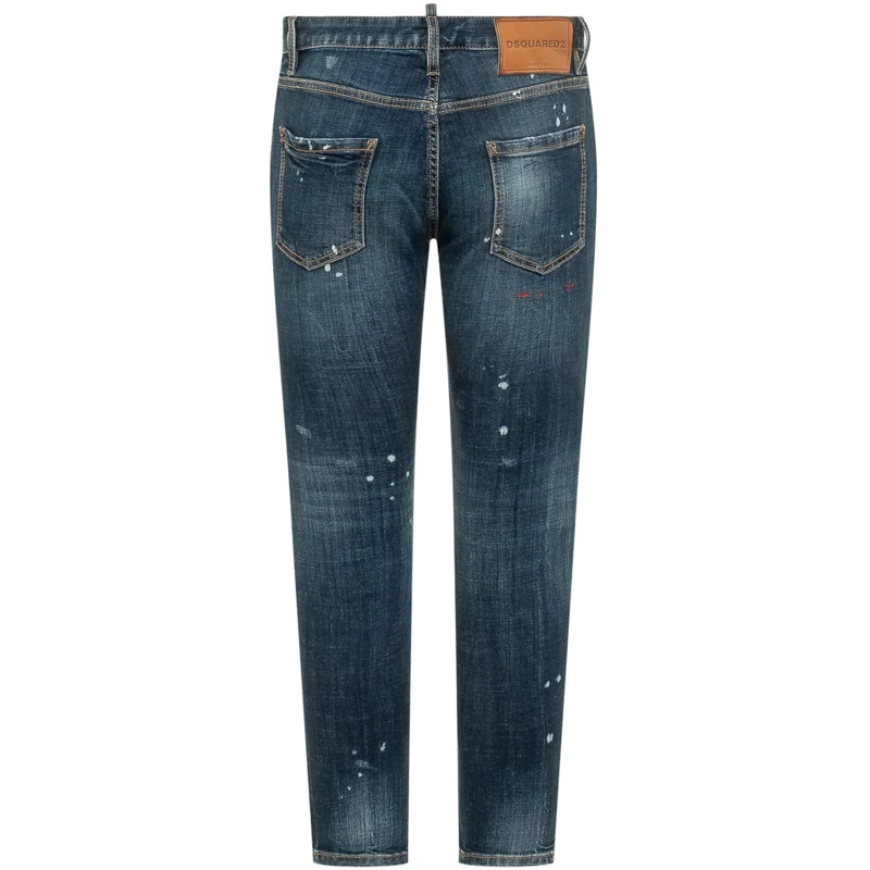 Dsquared2 Tapered-Jeans Jeans Teddy con Effetto Used e Dettagli Destroyed blau(Image 2)