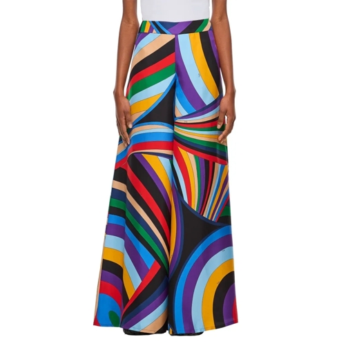 Pucci  Wide-Leg Silk Twill Trousers Multicolor