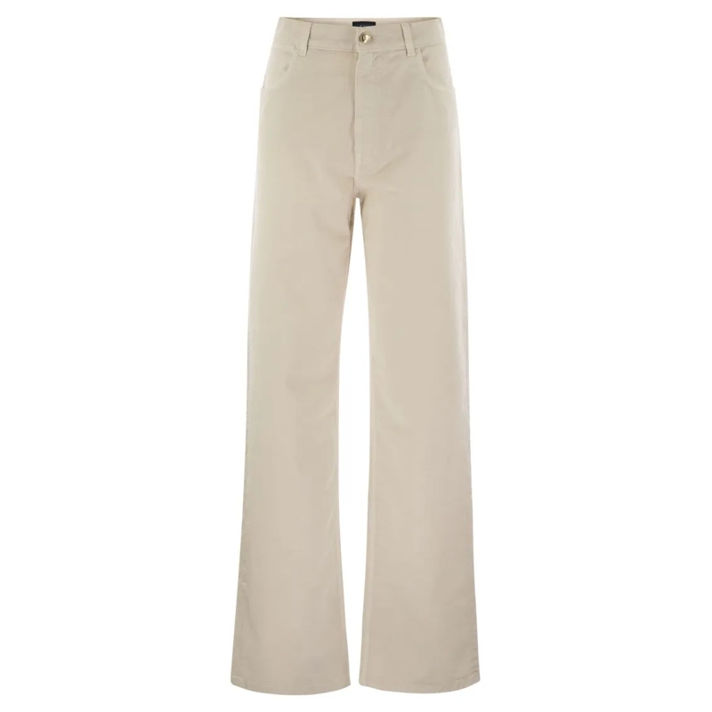 Fay Jeans 5-Pocket Trousers In Stretch Cotton Drill Neutrals