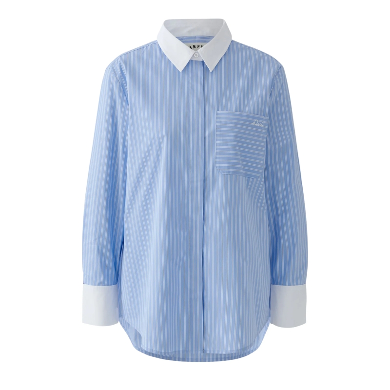 Oui Bluse Bluse hell-blau