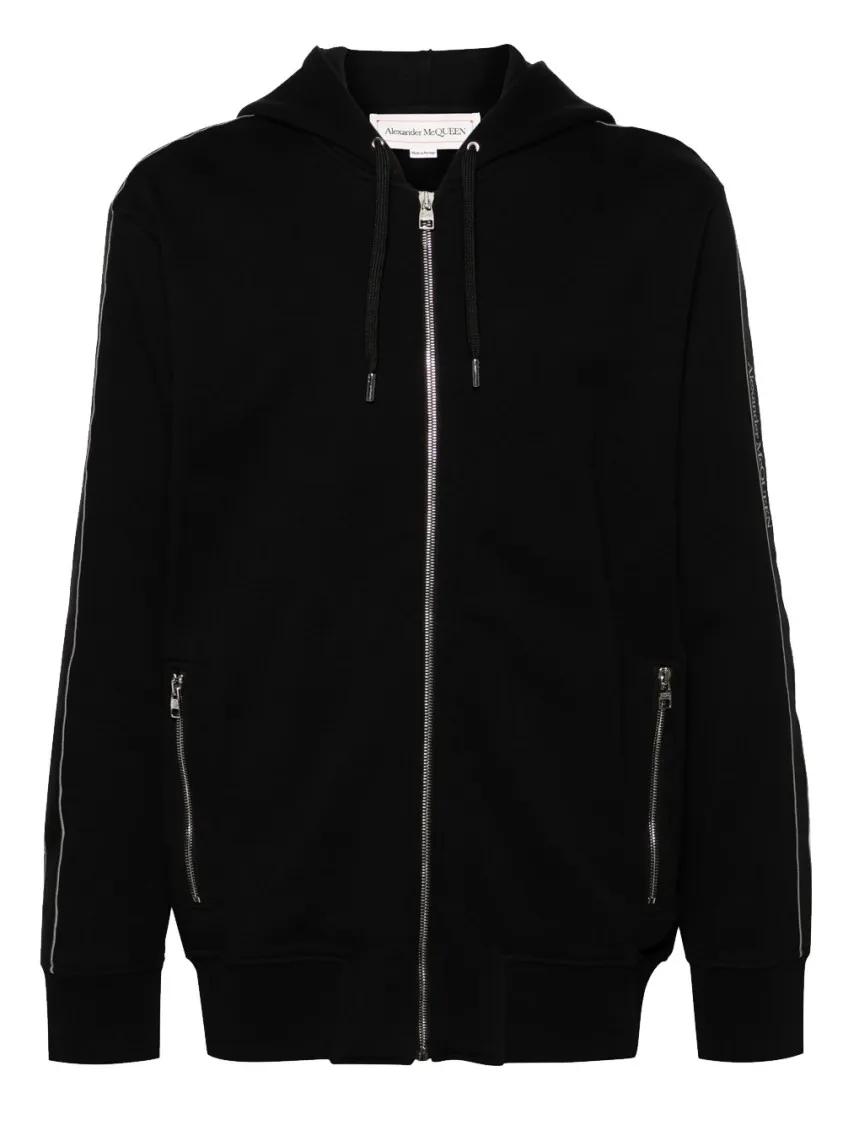 Alexander McQueen - Black Cotton Hooded Sweatshirt - Größe M - schwarz