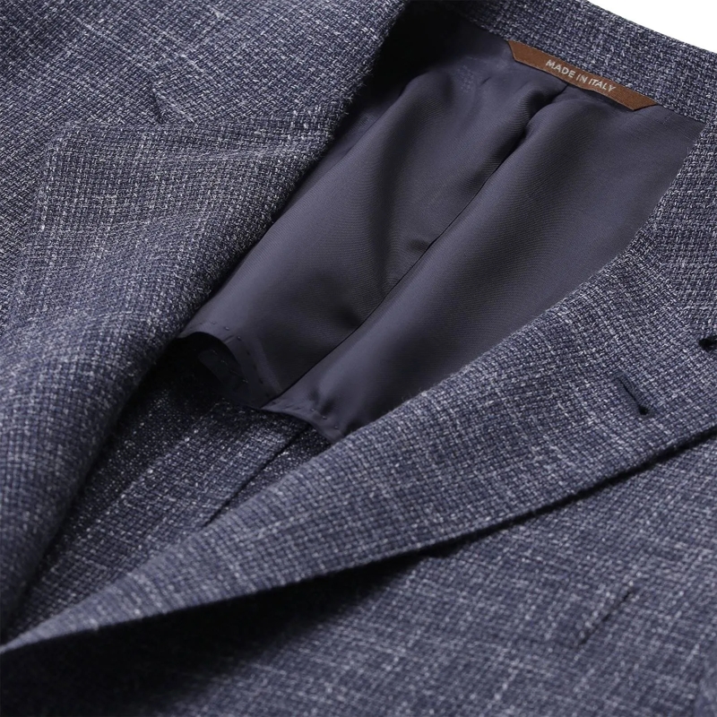 Canali Colbert Sakko aus Wollmix blau(Image 3)