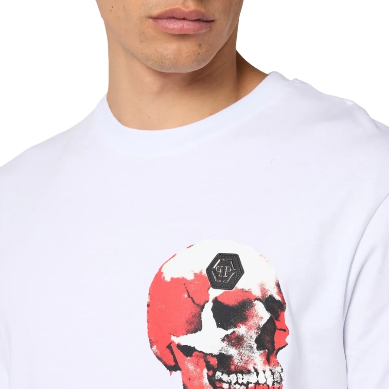 Philipp Plein T-Shirt Roundneck T-Shirt Puffy Red Skull Skull weiss(Image 5)