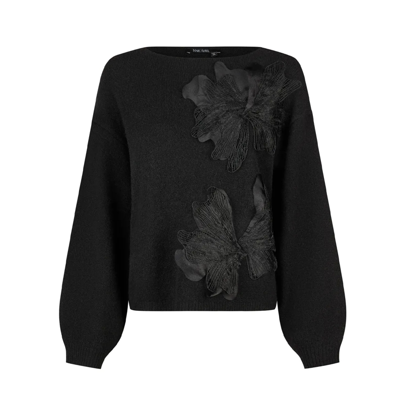 Marc Aurel Pullover Dieser Pullover aus elastischem Alpaka-Mix-Garn mi schwarz