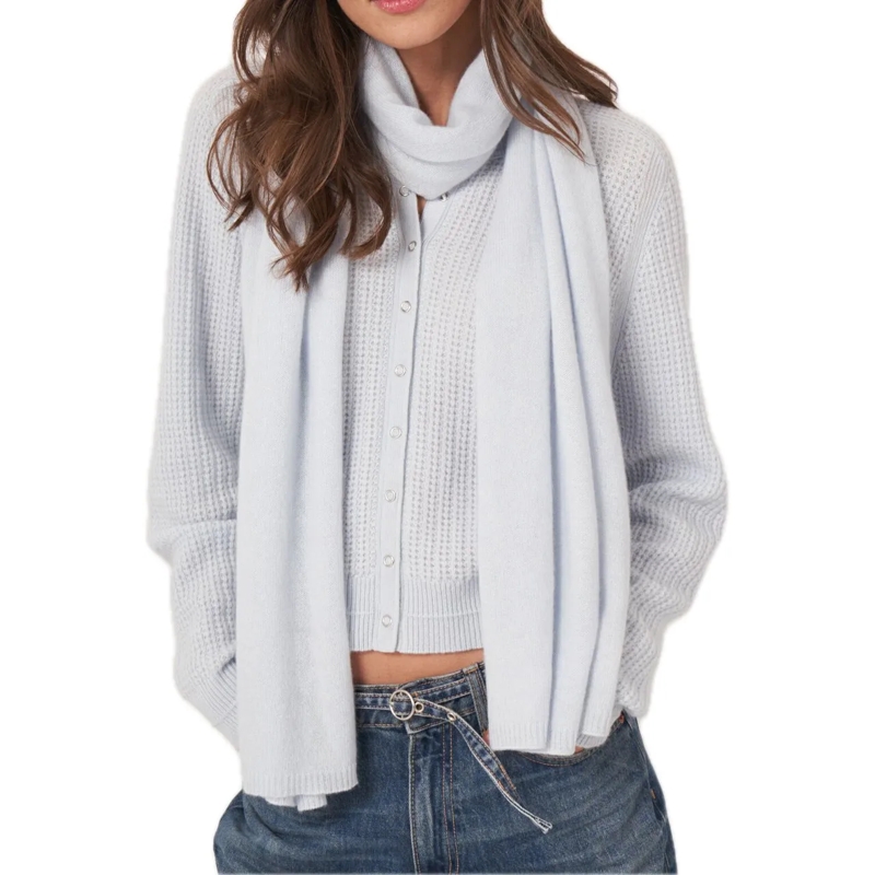 REPEAT CASHMERE Écharpe en laine Fine knit scarf blau