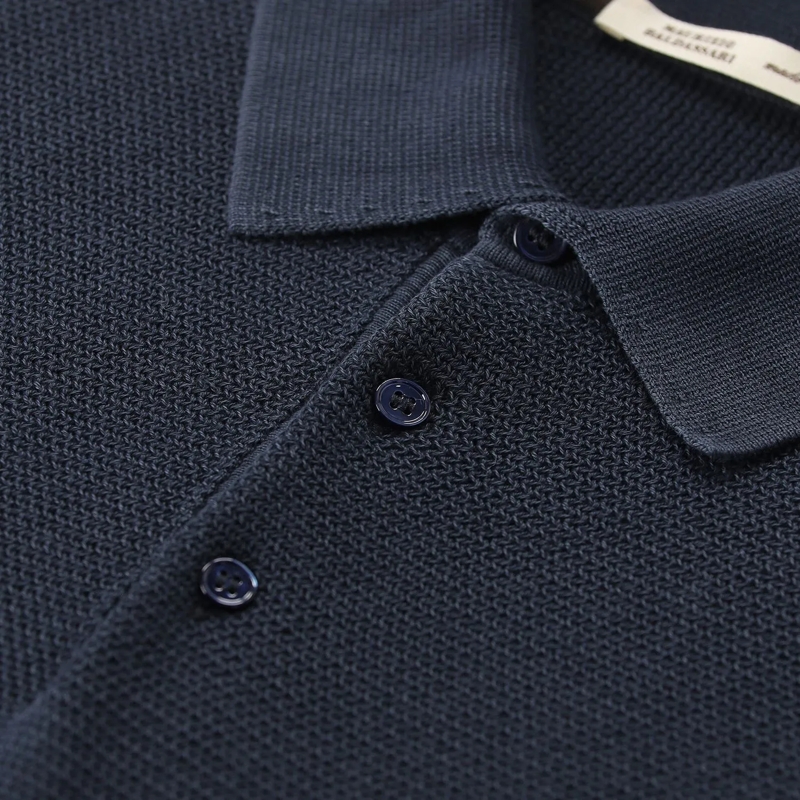 Maurizio Baldassari Poloshirt Poloshirt aus Baumwollstrick dunkelblau(Image 3)