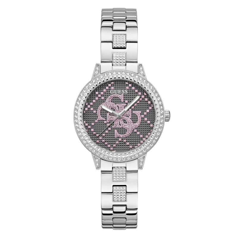 Guess Quarzuhr Quarz-Analoguhr G Lace silber