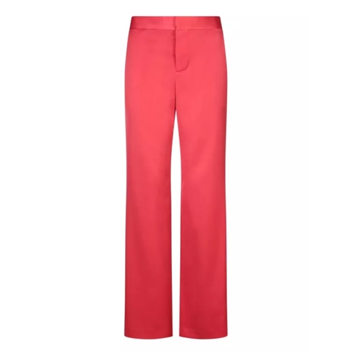 Alice + Olivia Red Satin Trousers Red 