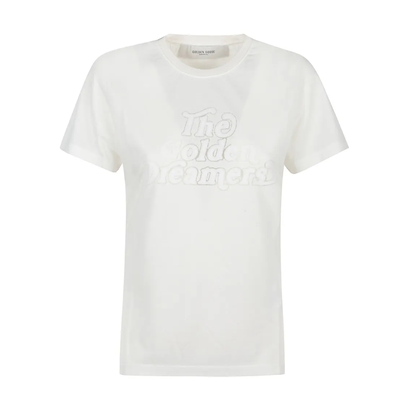 Golden Goose T-shirt Jersey T-Shirt With Metallic Star Detailing And Ic White