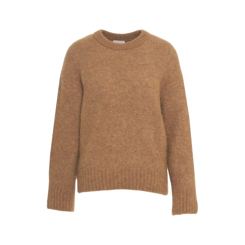 8Pm Pull Textured Brown Knit Sweater With Relaxed Fit And R Brown