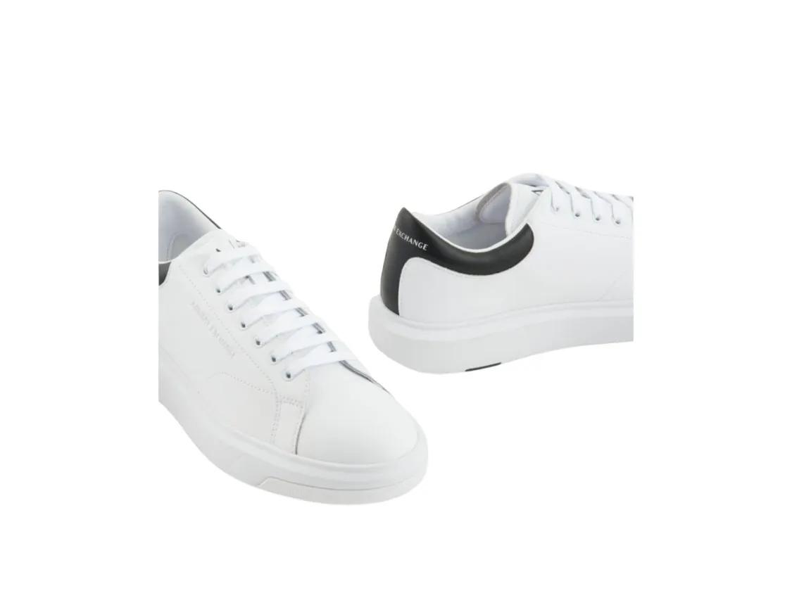 Thumbnail - Armani Exchange Low-Top Sneaker - Minimalist Leather Sneakers With Contrasting Heel - Gr. 43 (EU) - in Weiß - für Damen