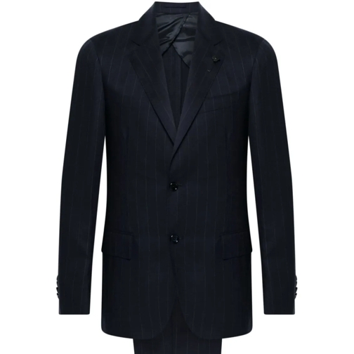 Lardini Anzugkombinationen Navy Blue Virgin Wool Suit Blue