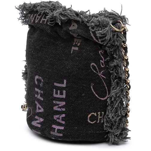 Chanel Tote 2021 Mini Denim Mood Bucket with Chain grau (Image 2)