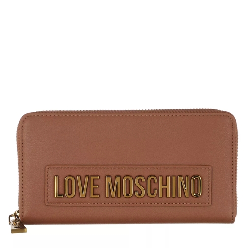 Love Moschino Wallet Smooth  Cuoio Cuoio Portemonnaie mit Zip-Around-Reißverschluss