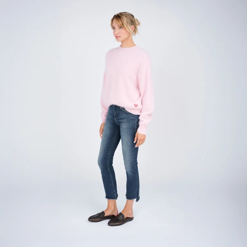 True Religion Pullover - Gerader Schnitt- Logo-Stickerei- Rundhalsaussc rosa(Image 3)