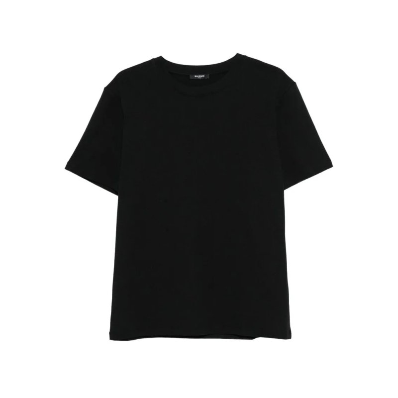 Balmain T-Shirt Black Crew Neck T-Shirt Black