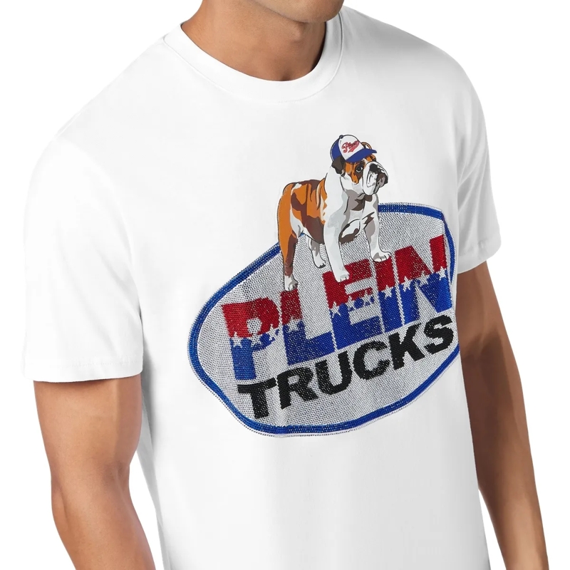 Philipp Plein T-Shirt T-Shirt Round Neck Ss Bulldog Embellished weiss