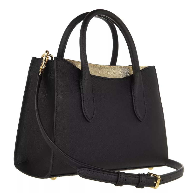 Lauren Ralph Lauren Satchel Emery 25 Satchel Small Black/Antique Gold(Image 3)