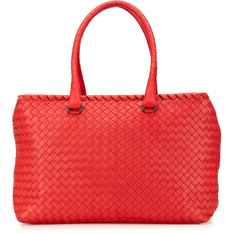 Bottega Veneta Fourre-tout Nappa Intrecciato Brick Tote rot