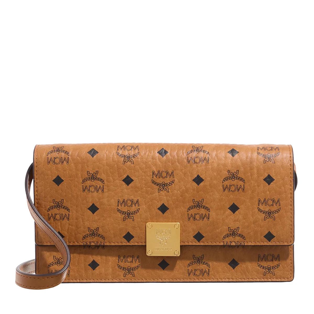 Mcm Damen Cognacbraun Portemonnaie - Aren Visetos Wallet On Chain Lrg Co - Gr. Unisize - In - Für