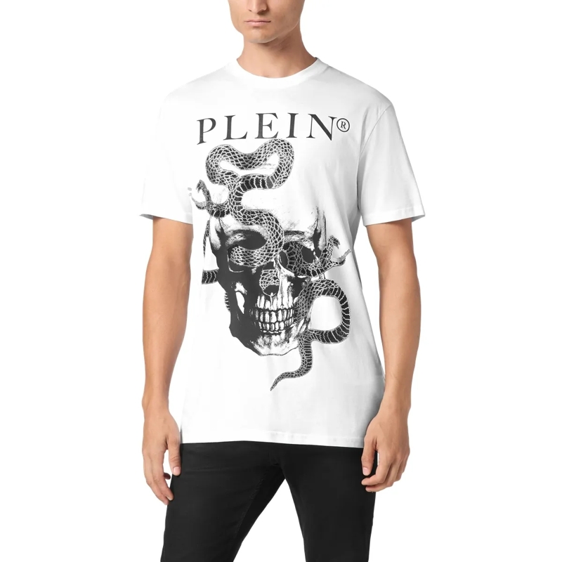 Philipp Plein T-Shirt T-Shirt Snake Mit Schmucksteinen weiss(Image 3)