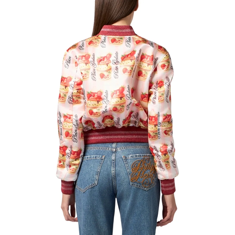 Philipp Plein Daunenjacke Satin Bomber Jacket Ice Cream rose(Image 2)