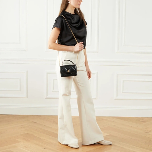 Tory Burch Wallet On A Chain Kira Diamond Quilt Mini Top Handle Chain Wallet Black (Image 2)