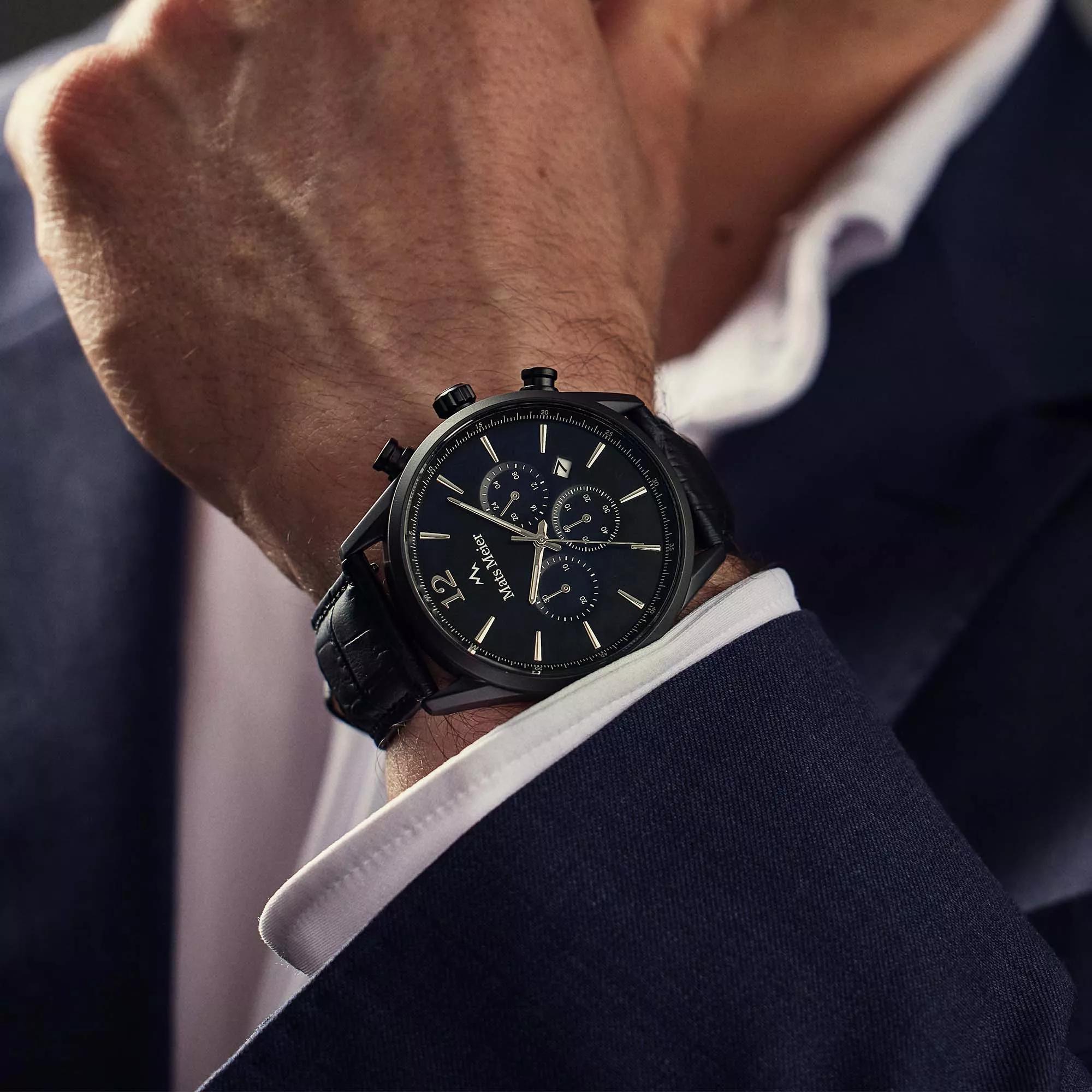 Thumbnail - Mats Meier Uhren - Grand Cornier Chrono Uhr - Gr. unisize - in Schwarz - für Damen