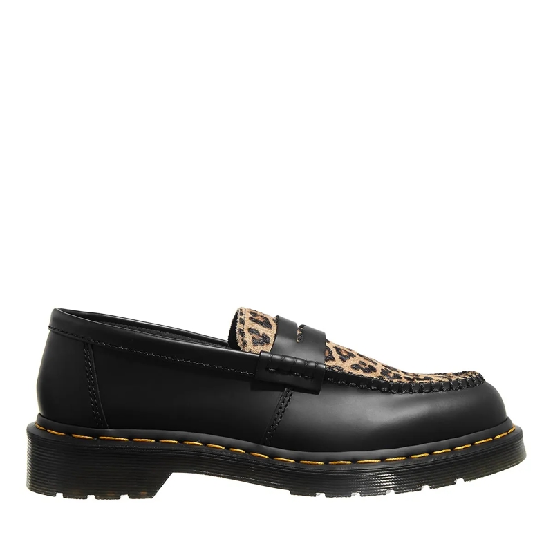 Dr. Martens Loafer Penton  Black+Light Tan Smooth+Mini Leopard