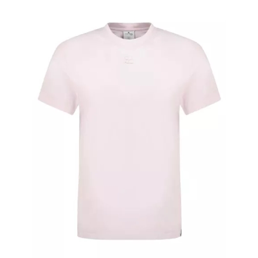 Courrèges Ac Straight T-Shirt - Cotton - Powder Pink Pink T-tröjor