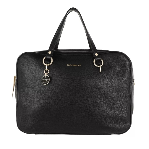 Coccinelle Handle Bag Grained Leather Noir Business Bag