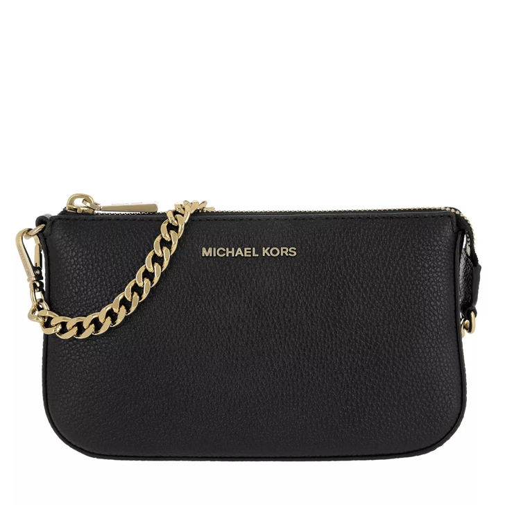 MICHAEL Michael Kors Black Leather Jet Set Wristlet Pochette MICHAEL  Michael Kors