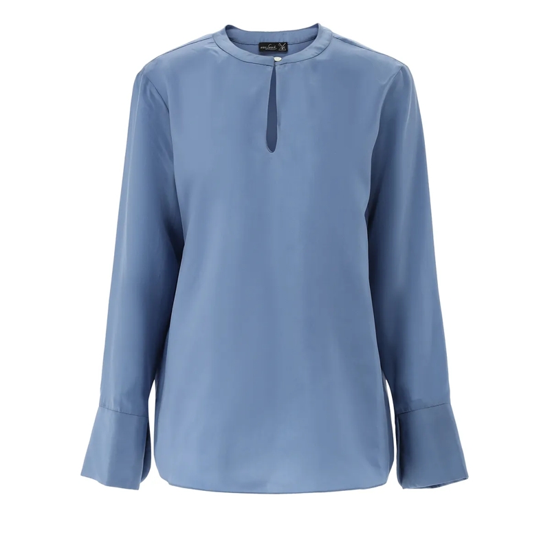 VAN LAACK Bluse Bluse Modern Fit Uni dunkel-blau