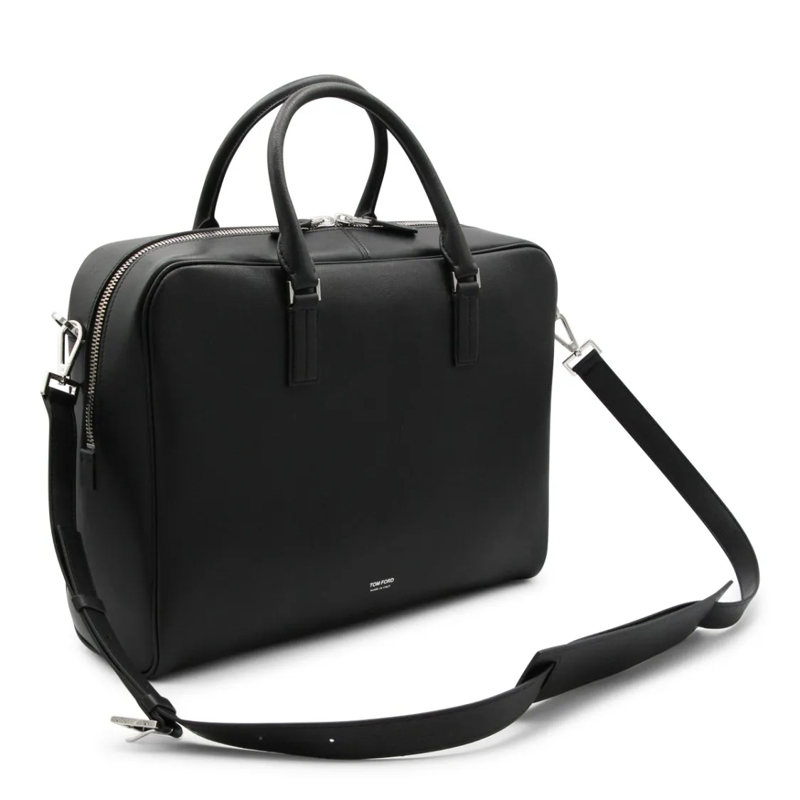 Tom Ford Briefcase Structured Black Bag With Minimalistic Design Black