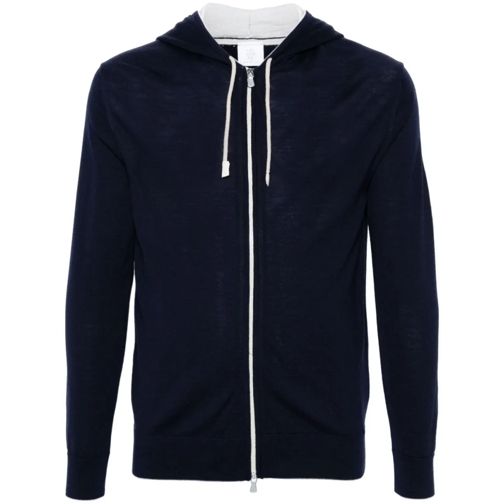 Eleventy Hoodie Zip-Up Hoodie Blue